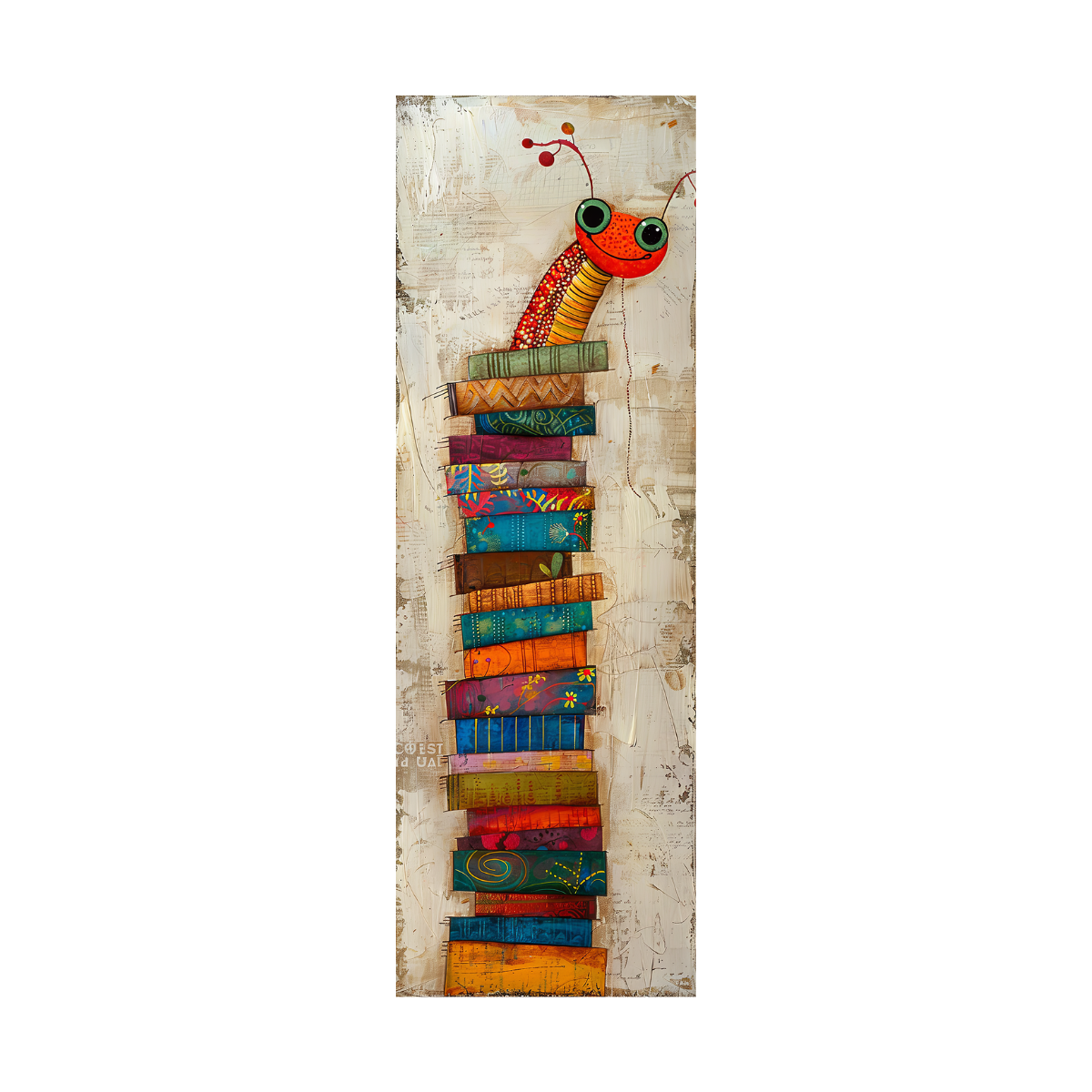 Signet Bookworms coloré – cadeau lecteur original – signet plastifié 2x6