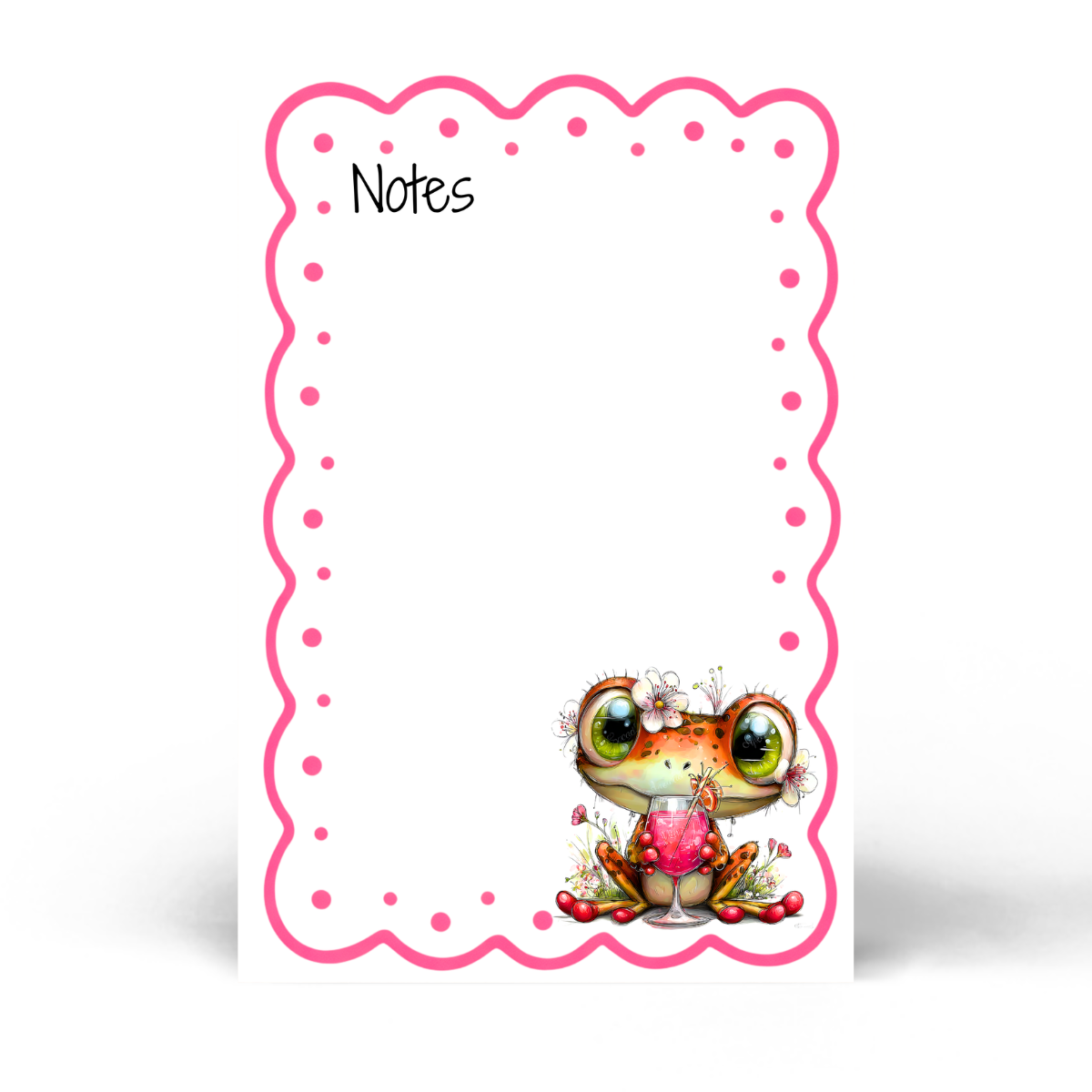 Notepad with cute frog