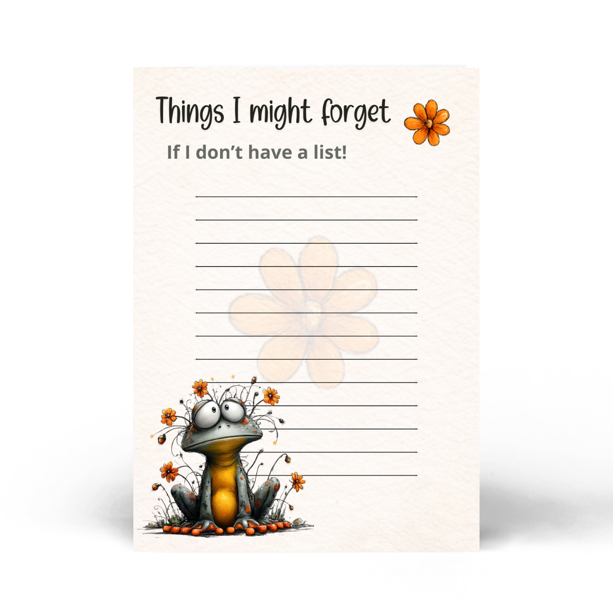 Things I Might Forget – Frog Notepad