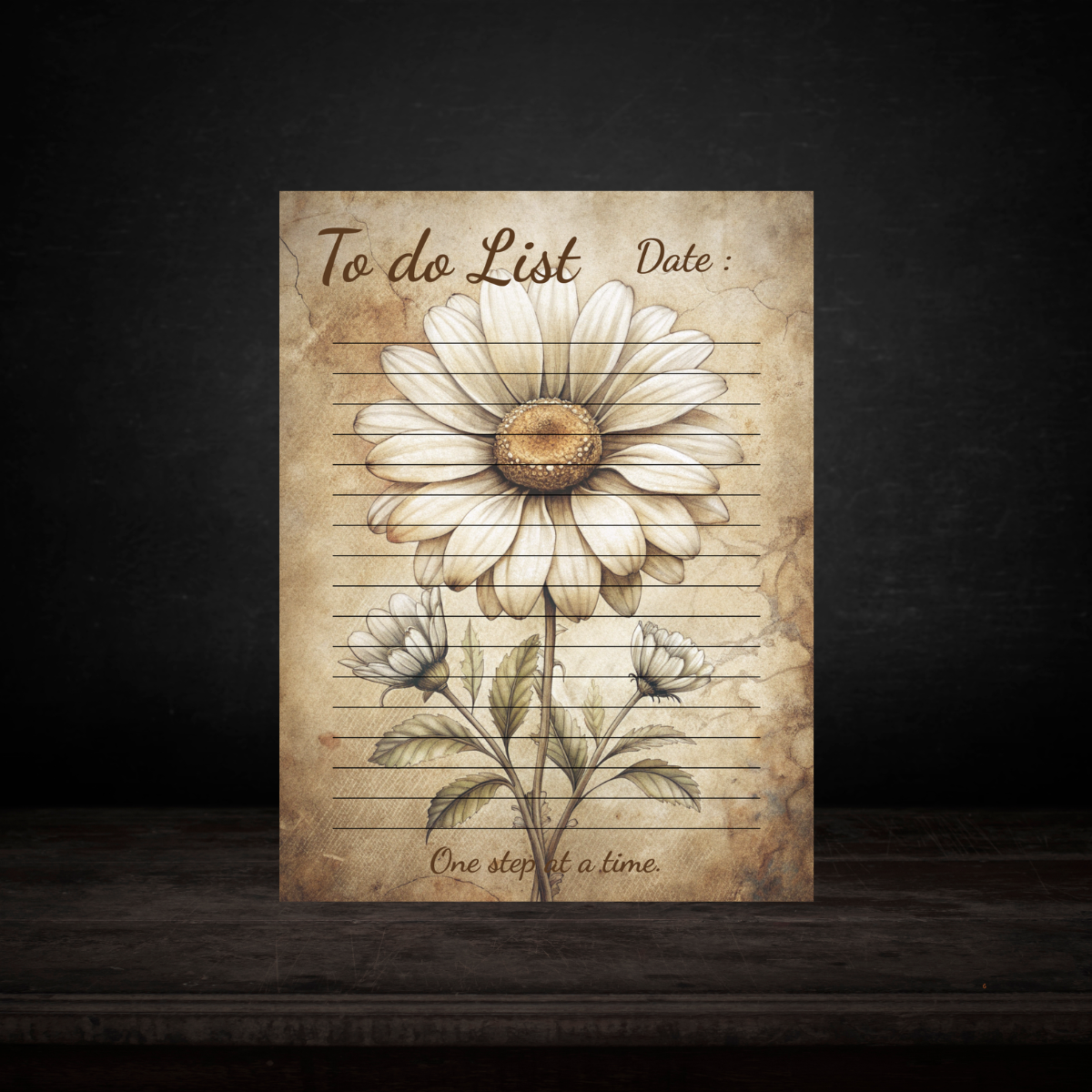 To do list note pad with daisy