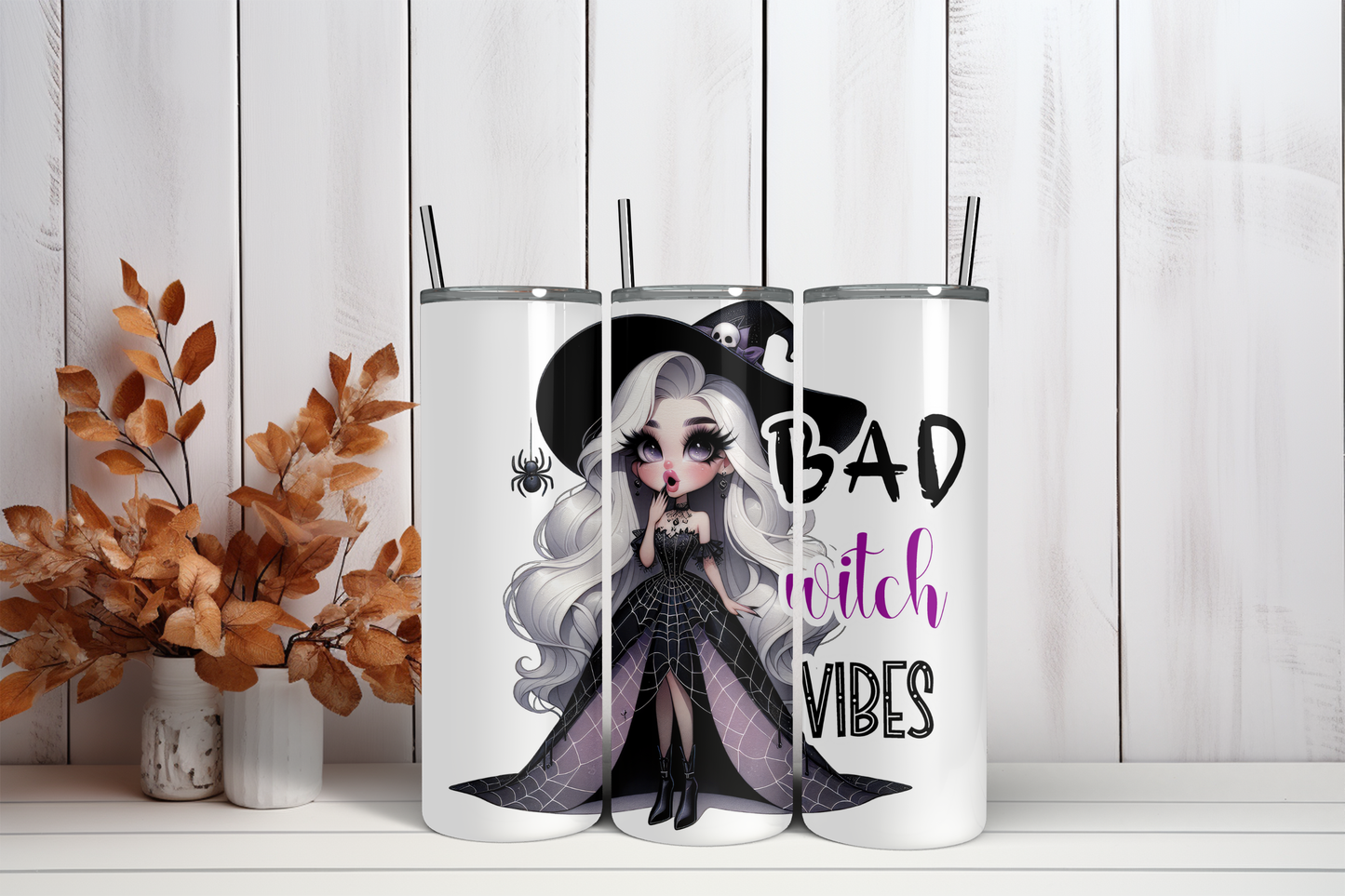 Bad Witch Vibes Tumbler (20 oz) | Gobelet Sorcière Glam Halloween