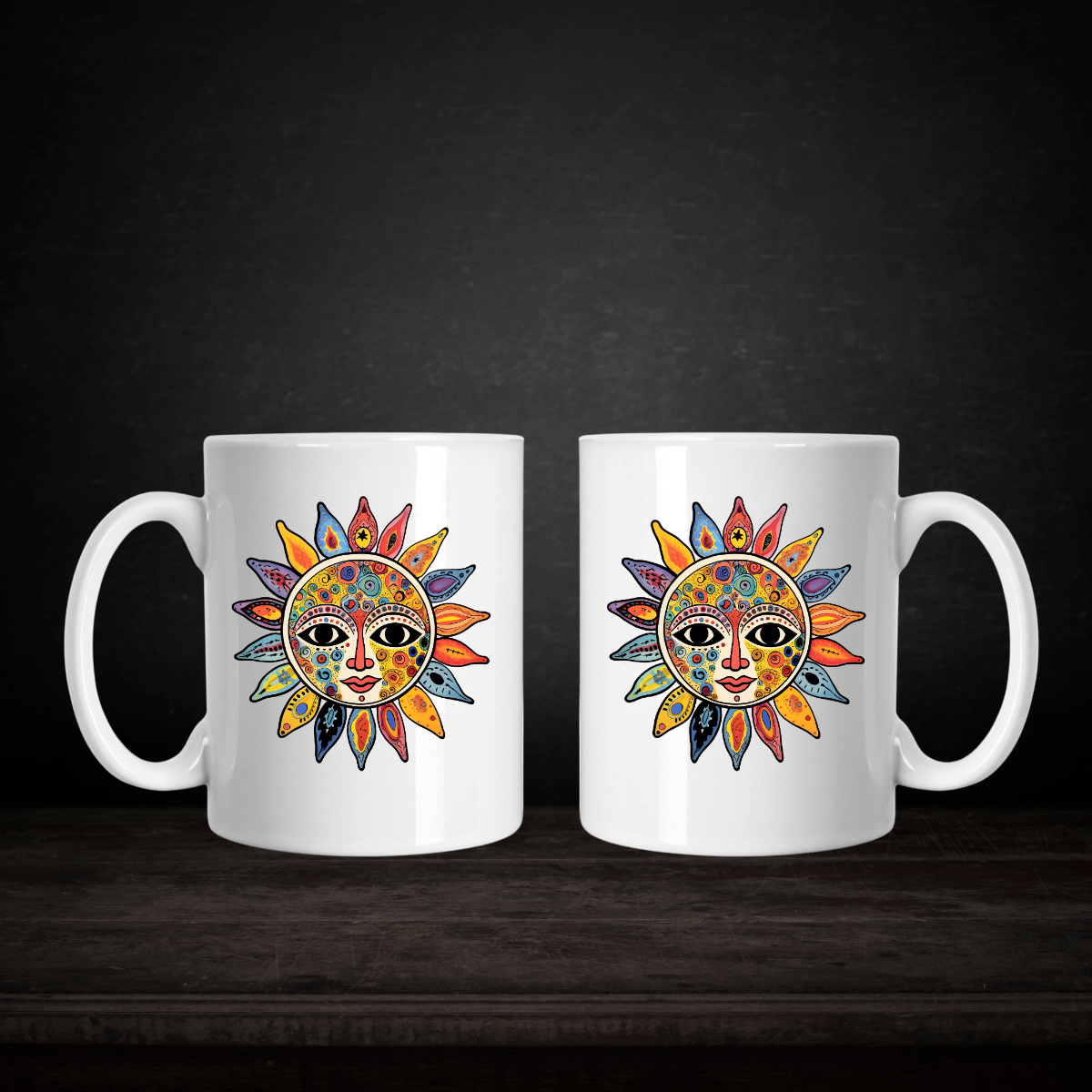 Boho Sun Mug – Tasse Soleil Bohème en Céramique 15 oz