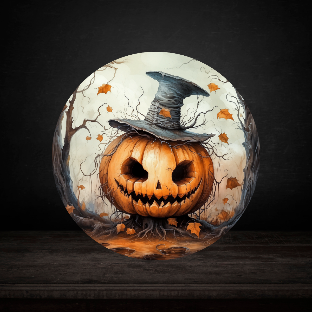 Mad Pumpkin Coasters – Ensemble de 6 Sous-Verres Citrouille d’Halloween (4 po / 10 cm)