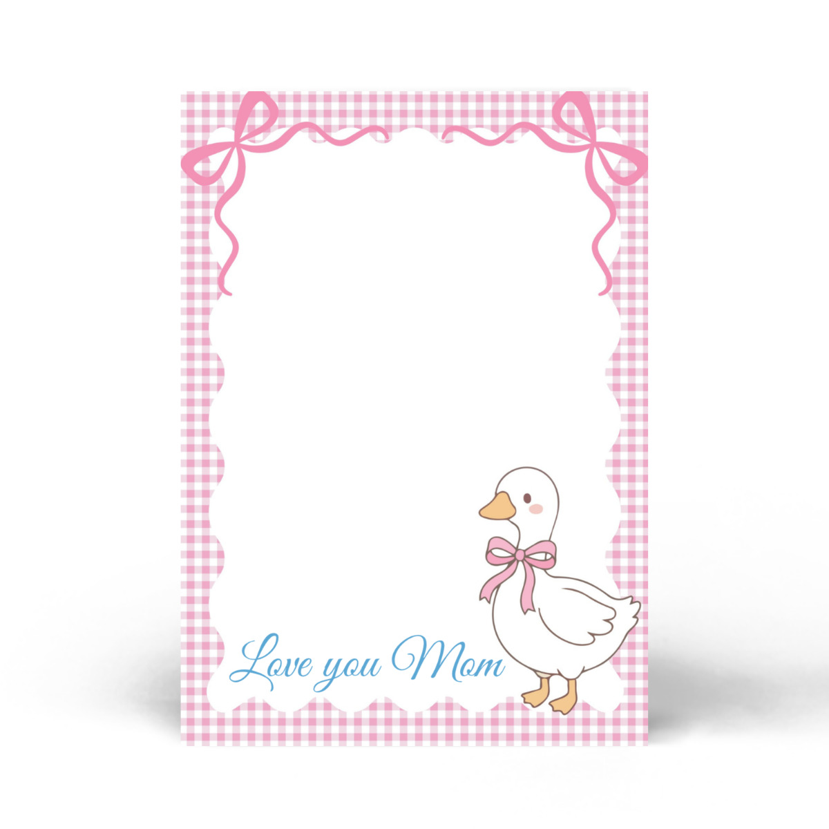 Love You Mom Notepad – Cute Duck Mother’s Day Gift (Pink & Blue)