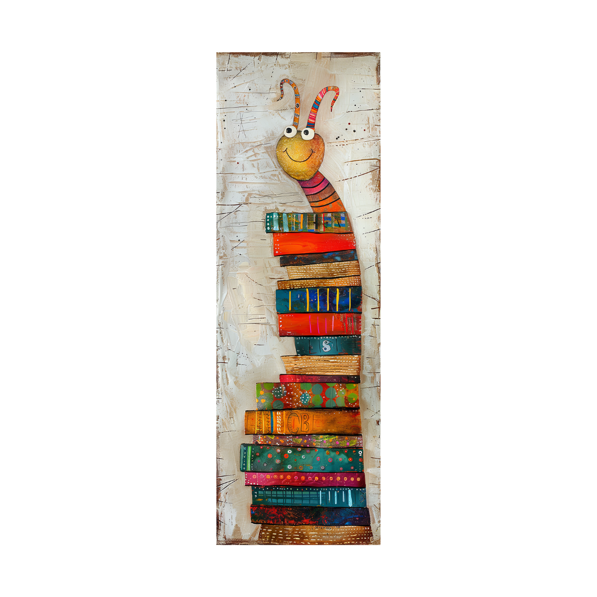 Signet Bookworms coloré – cadeau lecteur original – signet plastifié 2x6