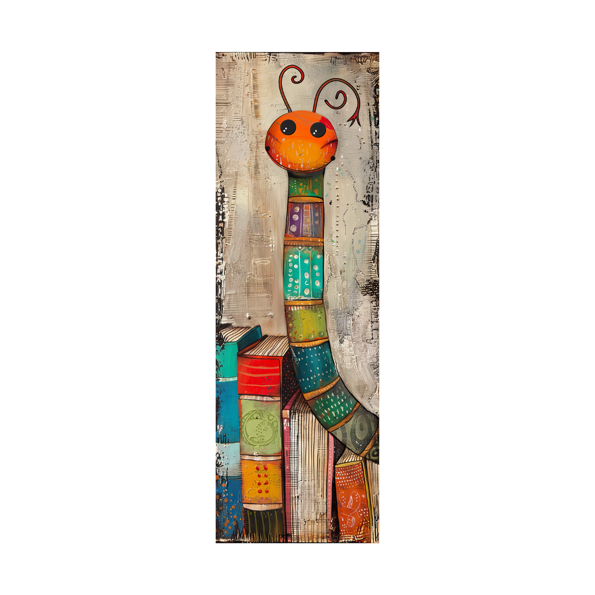 Signet Bookworms coloré – cadeau lecteur original – signet plastifié 2x6