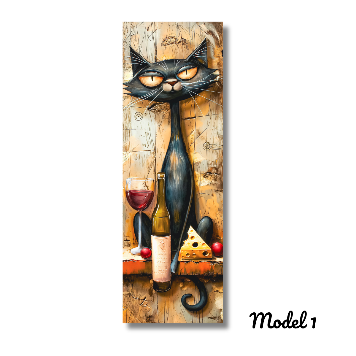 Whimsical Wine Cat Bookmark