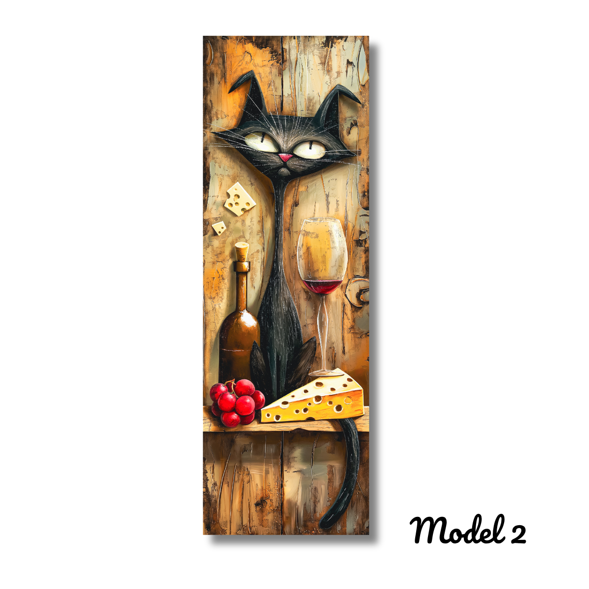 Whimsical Wine Cat Bookmark