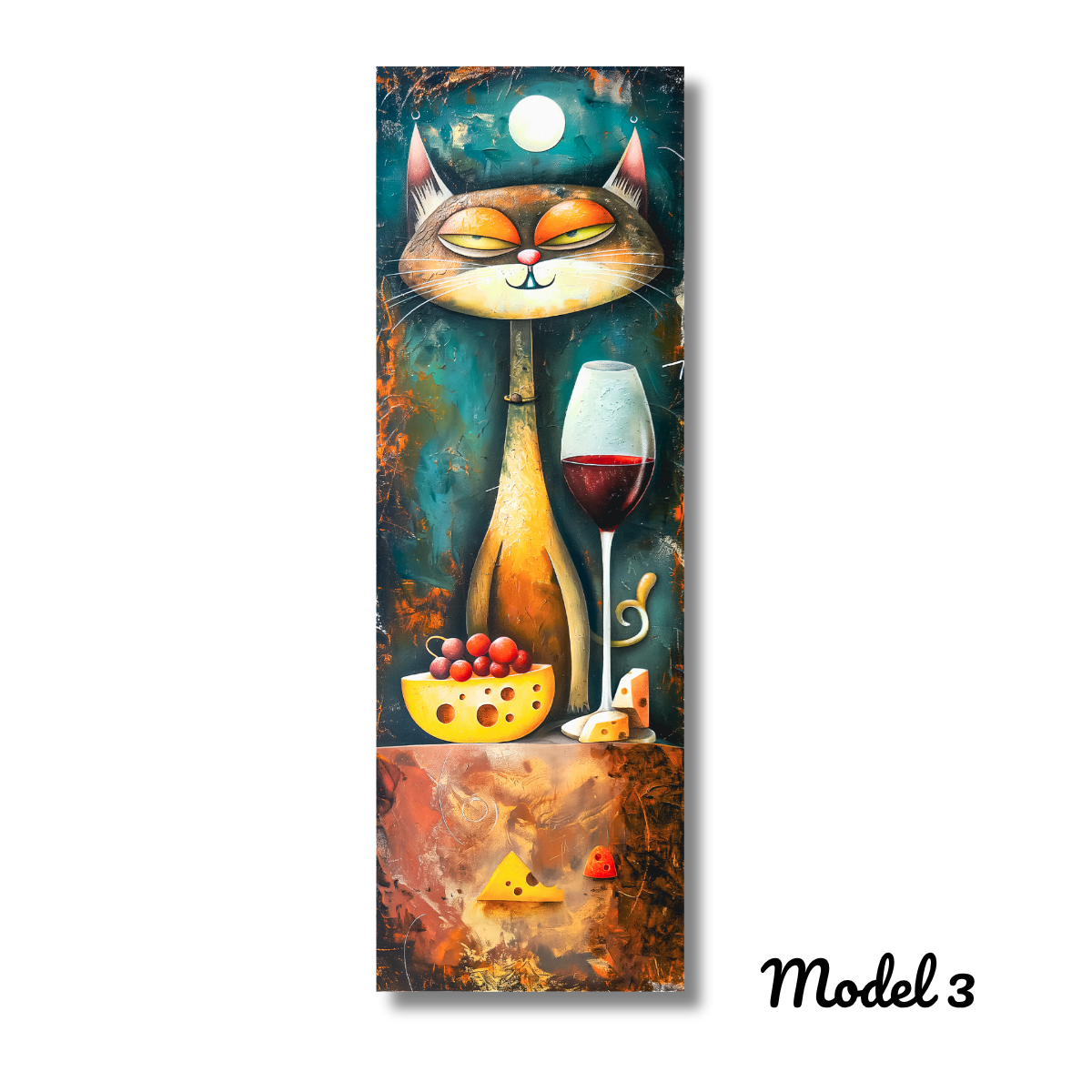 Whimsical Wine Cat Bookmark