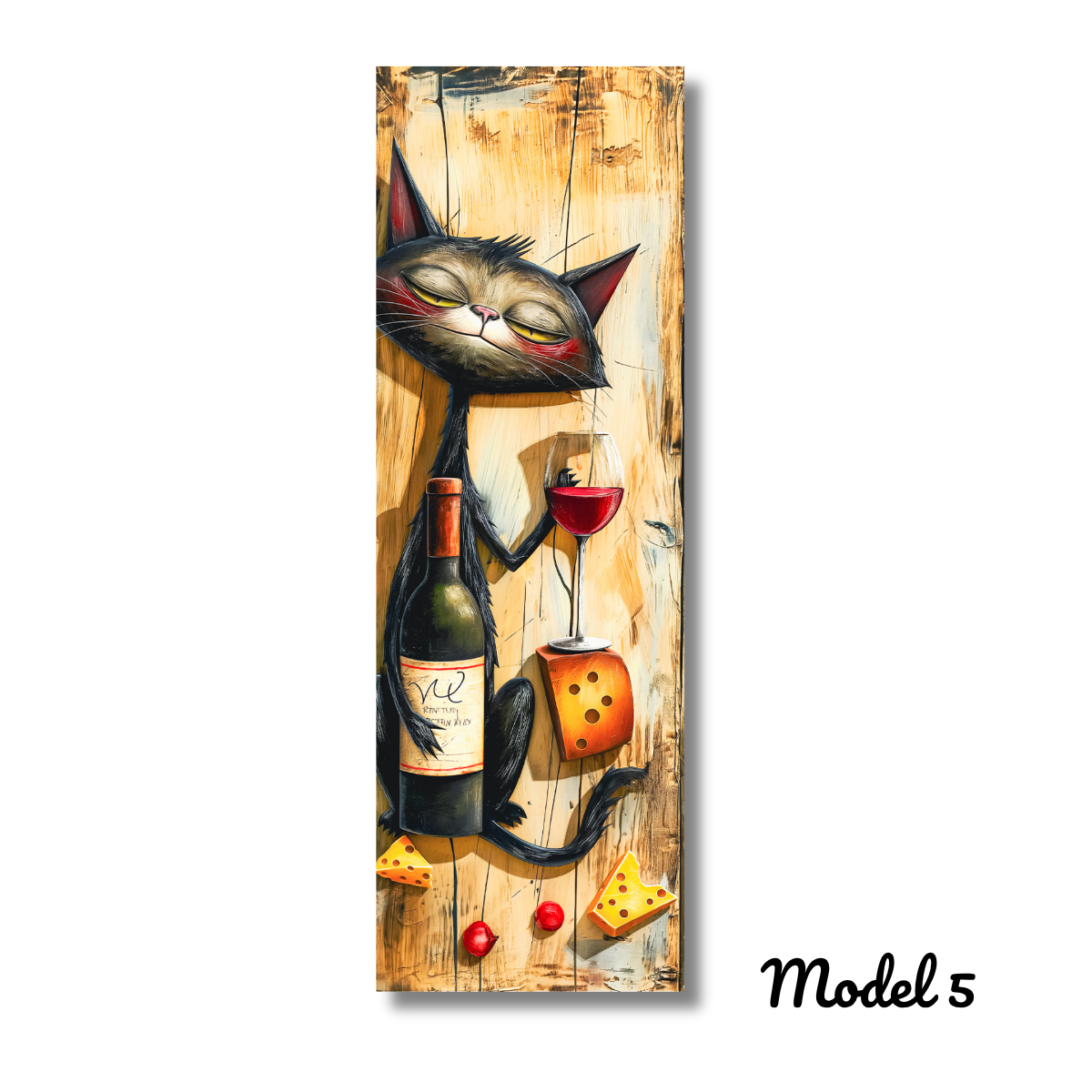 Whimsical Wine Cat Bookmark