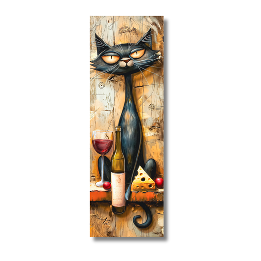 Whimsical Wine Cat Bookmark