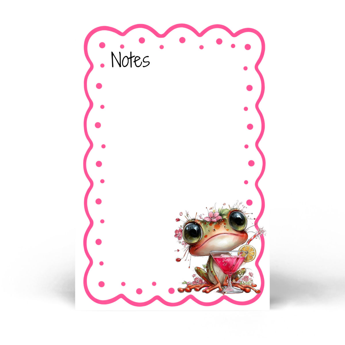 Notepad with adorable frog