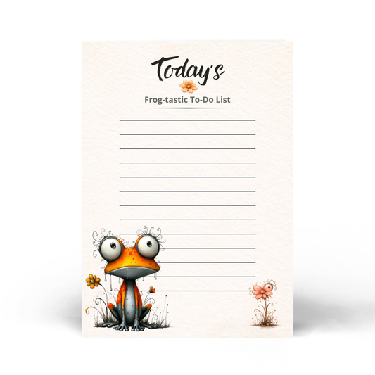 Frog-tastic To-Do List Notepad – Cute Frog Notes Pad (5 × 7)