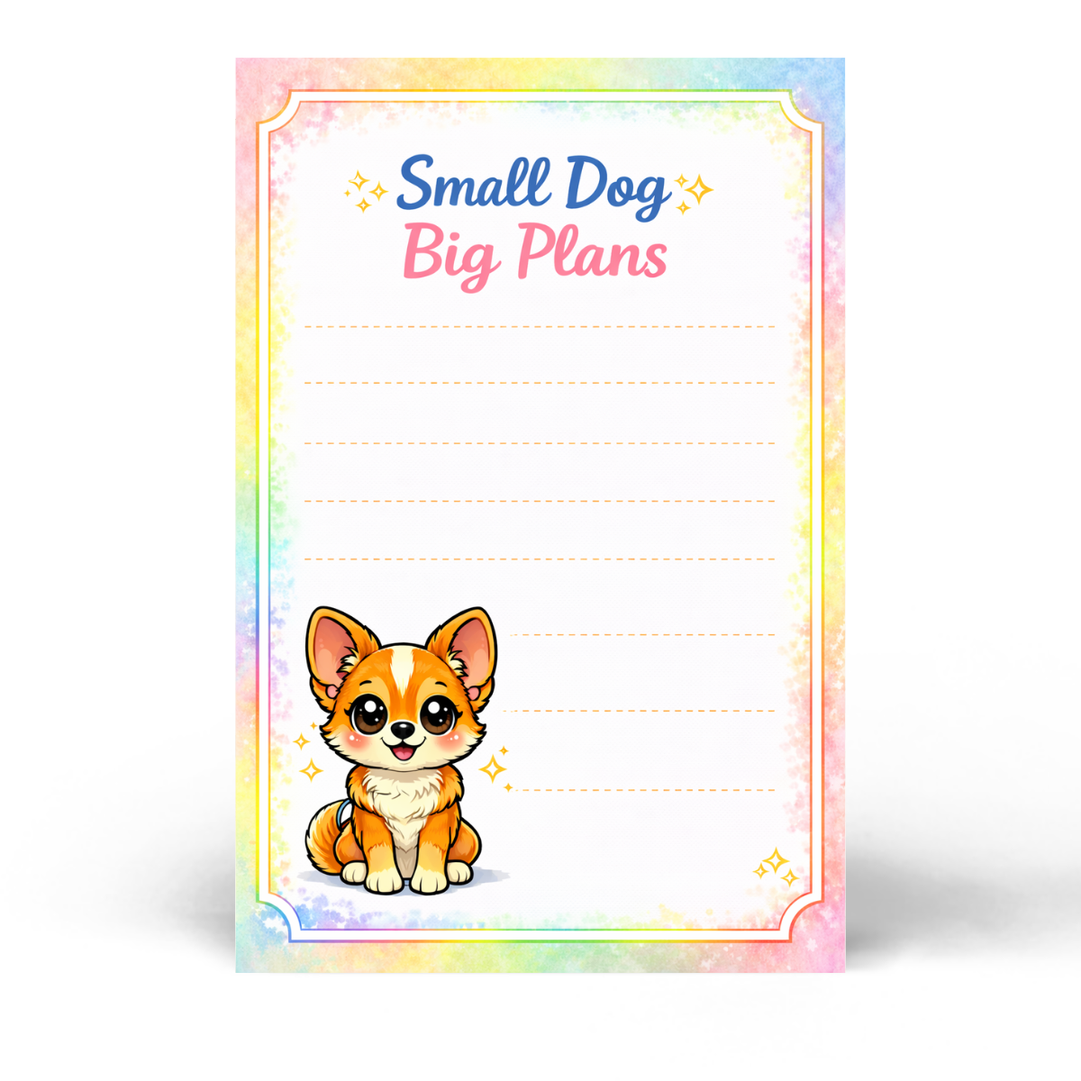 Small Dog Big Plans Notepad – Cute Chihuahua Dog Lover Stationery