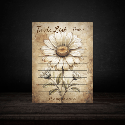 To do list note pad with daisy