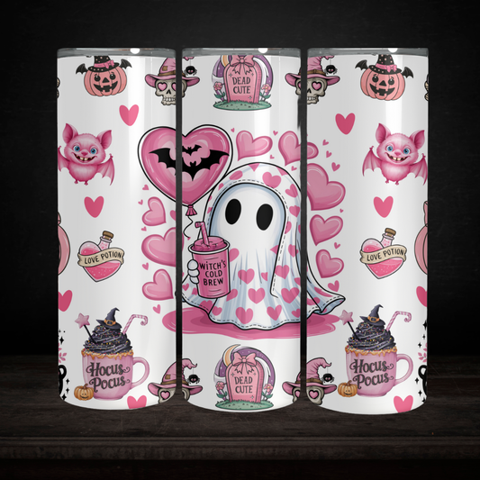 Ghost & Hearts Tumbler – Gobelet Isotherme Fantôme & Cœurs 20 oz