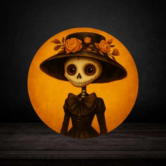 Mam Zelle Coasters – Ensemble de 6 Sous-Verres Squelette Féminin Halloween (4 po / 10 cm)